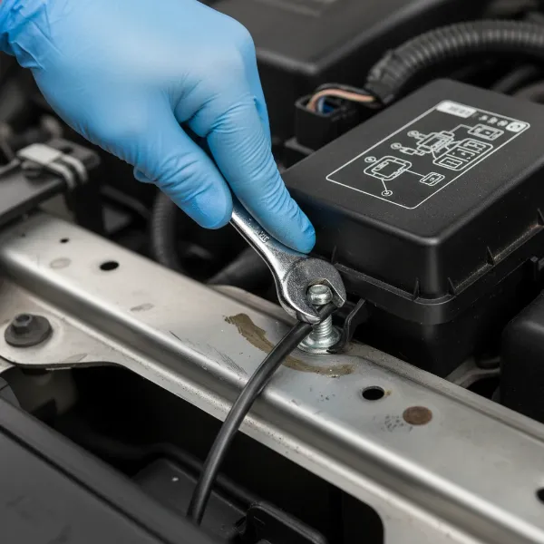 Connecting the dash cam hardwire kit's ground wire to vehicle chassis